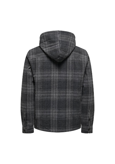 Only & Sons Only&sons Erkek Kapüşonlu Kışlık Gömlek 22027324 Siyah