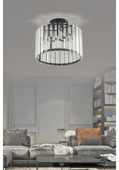 Luna Lighting Modern Lüx Kristal Siyah Plafonyer Avize lunasmt-t Siyah