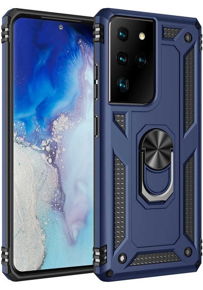 Rba Aksesuar Galaxy Uyumlu S21 Ultra Kılıf Rba Vega Kapak - Mavi Mavi
