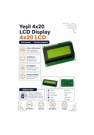Yeşil 4x20 Lcd Display