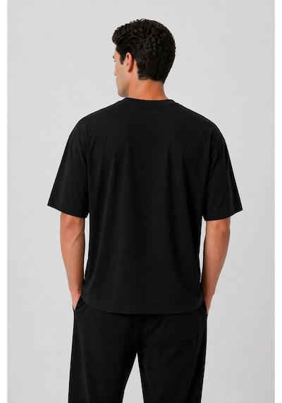 Parshey Oversize Premium Tişört 20/1 Kalın Kumaş, Unisex Street Fit Siyah