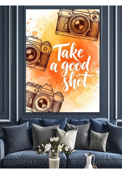 Ahşap Tablo Kamera Fotoğraf Çekim Anı
