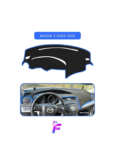 Mazda 3 2009-2013 Araca Özel Torpido Örtüsü Ön Göğüs Kılıfı Tam Koruma Oto Aksesuar Td35