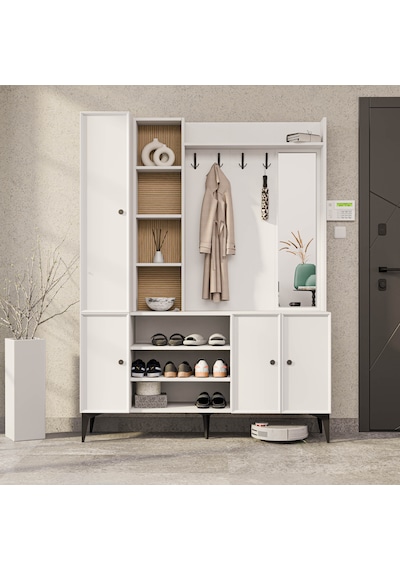 5051 Verona 4 Profil Kapaklı 15 Raflı Sağ Aynalı Portman