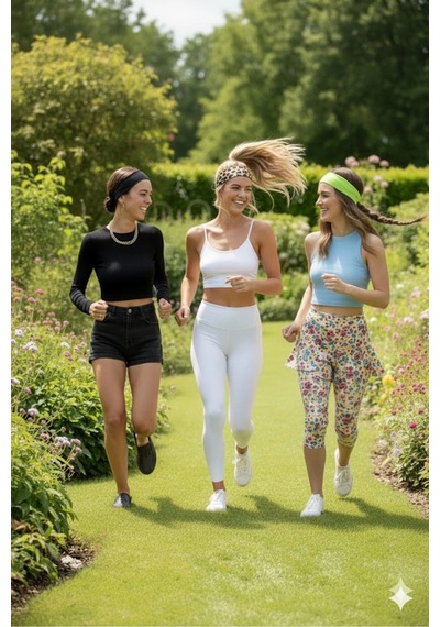 %100 Pamuklu Penye Esnek Yumuşak Spor Saç Bandı Kombin Sihirbazı Set Çok Renkli3
