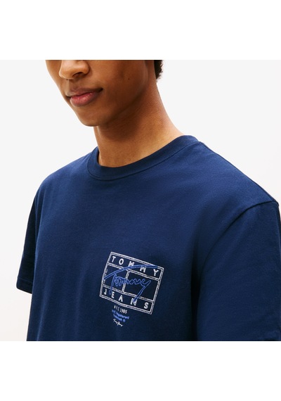 Tommy Hilfiger Signature Erkek Lacivert T-shirt Dm0dm22319