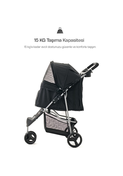 Justie Pet Sidney Kedi & Köpek Arabası 80 x 46 x 99 CM