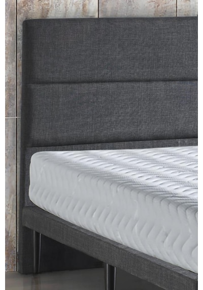 Niron Slim Pocket Yatak Seti 200x200 Çift Kişilik Paket Yaylı Yatak, Gri Metal Baza Ve Başlık Takımı