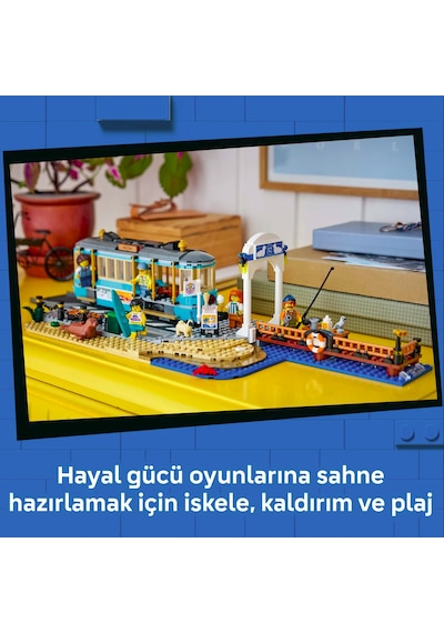 LEGO® City Klasik Plaj Tramvayı 60506 - 7 Yaş ve Üzeri Çocuklar için 5 Minifigür İçeren Yaratıcı Oyuncak Yapım Seti (693 Parça)