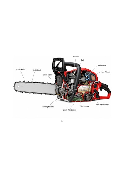 Algaride Wedo CS581 54.5CC Benzinli Motorlu Testere 2.4KW 50 CM Pala 3/25 Zincir Profesyonel Ağaç Kesim Motoru