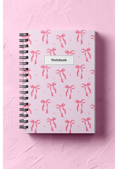 Not Defteri, Defter, Okul Defteri, Kurdelalı Defter, Fiyonk Kapak, Kurdela Kapak Spiralli, 120 Sayfa Çok Renkli