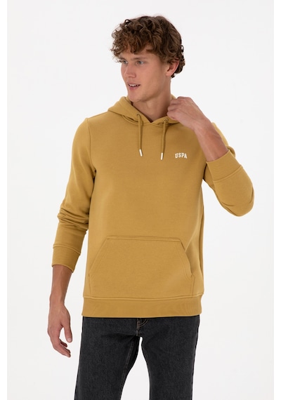U.S. Polo Assn. Erkek Regular Fit Kapüşonlu Şardonlu Hardal Basic Sweatshirt 50315582-VR151