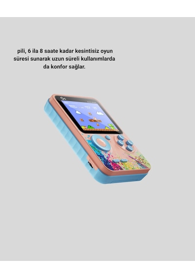 Retro Taşınabilir Oyun Konsolu 500 Klasik Oyunlu 3.0 İnç Renkli Ekran