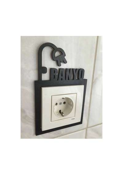 Banyo Priz Süsü Plastik Siyah