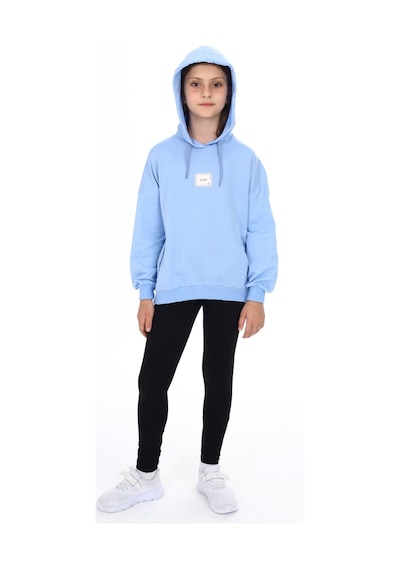 Toontoy Kids Toontoy Kız Çocuk 2'li Takım Baskılı Kapüşonlu Düşük Omuz Cepli Sweatshirt & Basic Düz Tayt Mavi Toontoy Kids Toontoy Kız Çocuk 2'li Takım Baskılı Kapüşonlu Düşük Omuz Cepli Sweatshirt & Basic Düz Tayt Mavi