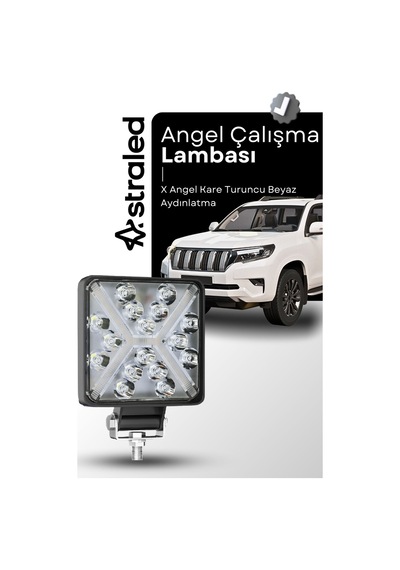 X Angel 180w 12-24 Volt Kare Spot Far Oto Çalışma Lambası Atv Kamyon Tır Traktör Offroad