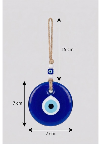7 Cm Cam Nazarlık Asma Duvar Kapı Süsü