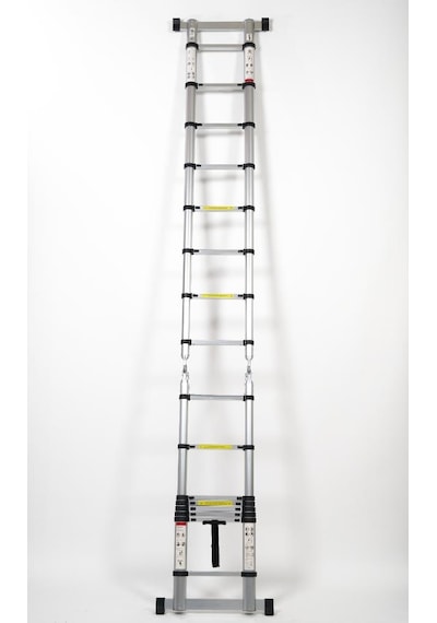 Cardilife 250 + 250 Cm. - 8+8 Basamaklı Alüminyum Teleskopik Merdiven - A Tipi Uzayan Merdiven 8+8 Basamaklı