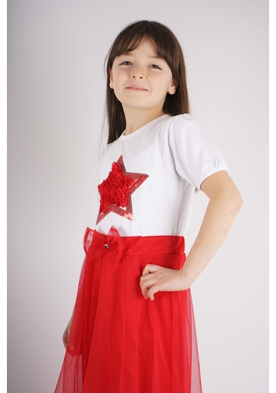 Miniko Kids 23 Nisan 29 Ekim Konsept Yıldız Pullu Tül Detaylı Kuyruk Tül Etekli Takım Kırmızı Miniko Kids 23 Nisan 29 Ekim Konsept Yıldız Pullu Tül Detaylı Kuyruk Tül Etekli Takım Kırmızı