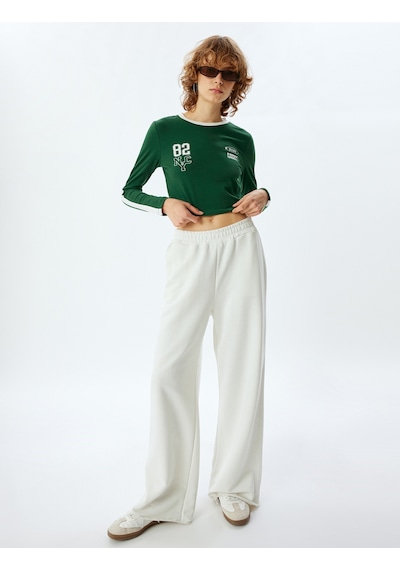 Koton Crop Tişört Arkası Kolej Baskılı Bisiklet Yaka Biyeli Slim Fit Yeşil 5wal10615ık Yeşil Koton Crop Tişört Arkası Kolej Baskılı Bisiklet Yaka Biyeli Slim Fit Yeşil 5wal10615ık Yeşil