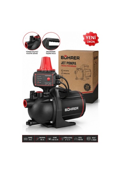 Böhrer Ba011455 Jet Tipi 4 Kat 4 Daire Bakır Sargılı Otomatik Hidrofor - Şebeke Suyuna Uygun
