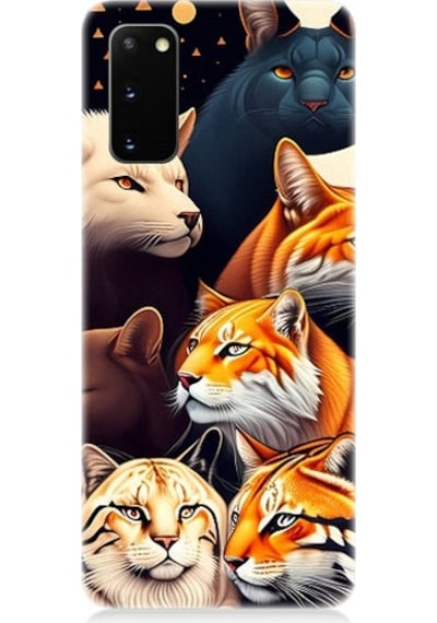 Samsung Galaxy S20 Uyumlu Renki Kedi Türleri Desenli Silikon Kılıf