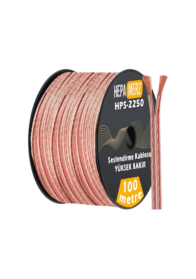 Hepa Merz Hps-2250 Bakır Ses Hoparlör Kablosu 2x2.5 Mm 100 Mt.