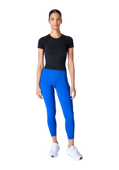 Sweaty Betty Sweaty Betty Athlete Crop Seamless Workout Kadın Siyah Koşu Tank Top Blk Siyah