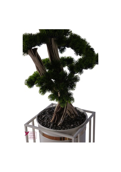Yapay Çiçek Sitesi Metal Sütun Saksıda Yapay Bonsai Ağacı 180 Cm Salon Dekorasyonu Yeşil