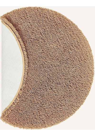 Musa Banyo Paspası 80 Cm, Yuvarlak, Yumuşak, Kaymaz, Hızlı Kuruyan Kahve - Bej