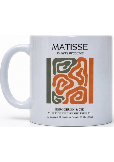 Matisse Renk Dansı Seramik Kupa Beyaz