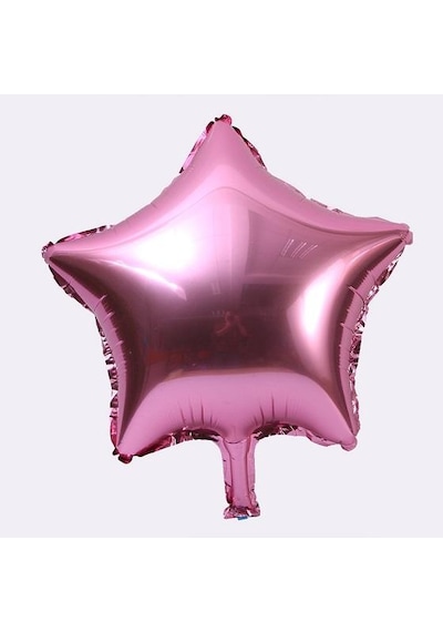 Açık Pembe Yıldız Folyo Balon 45Cm Doğum Günü Parti Helyumla Uçan