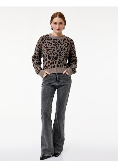 Koton Uzun Kollu Geniş Yuvarlak Yaka Leopar Desenli Oversize Triko Kazak Leopar Desenli 6wak90602ht Leopar Desenli Koton Uzun Kollu Geniş Yuvarlak Yaka Leopar Desenli Oversize Triko Kazak Leopar Desenli 6wak90602ht Leopar Desenli