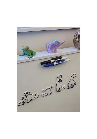 3d Baskı Sevimli Kedi Magnet Seti Mıknatıslı Dekor