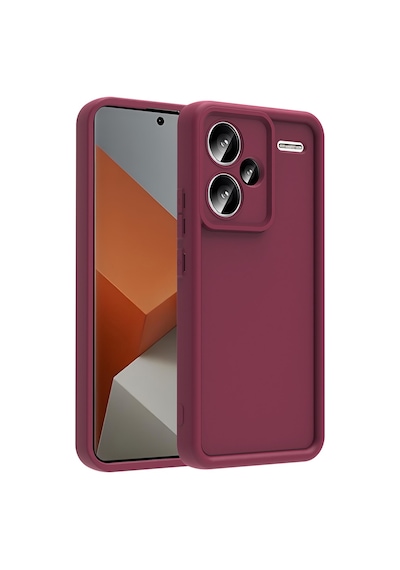 Redmi Note 13 Pro Plus Uyumlu Kılıf Kamera Korumalı App Ananas Kapak - Mürdüm Mürdüm