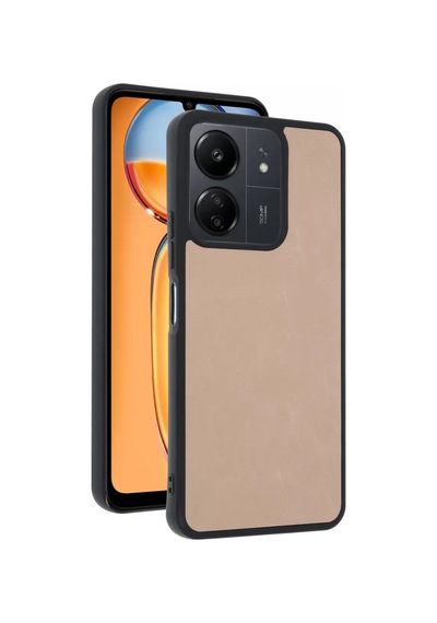 Newface Xiaomi Redmi 13c Kılıf Aras Deri Kapak - Pudra