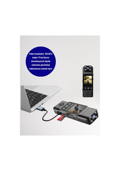 Wifi Özellikli Taşınabilir Kamera 1.3 Tft Ekran 3mp Fotoğraf 128gb Kart Desteği Tek Renk
