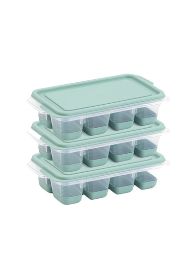 Dünya Mtf-16016-999 Mini Küp Buzluk 3'lü Set 8'li Göz - Yapışmaz Silikon Tabanlı, Kapaklı- 36'li Paket Diğer