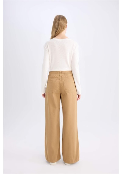 DeFacto Coool Gabardin Pantolon Wide Leg Yüksek Bel Geniş Bol Paça E1794AX24WNBG633