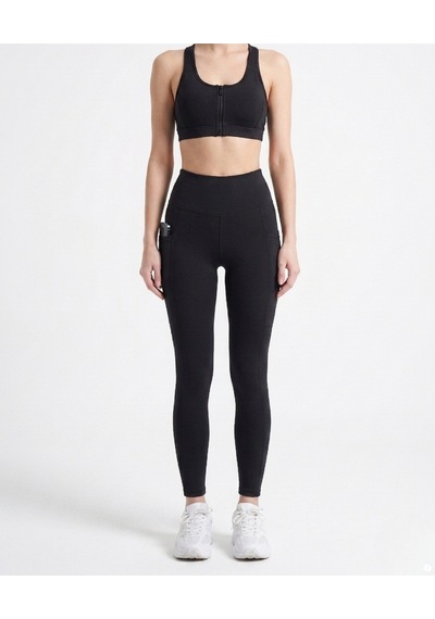Emfure Cepli Kız Çocuk Slim Fit Dar Kalıp Spor Tayt Siyah