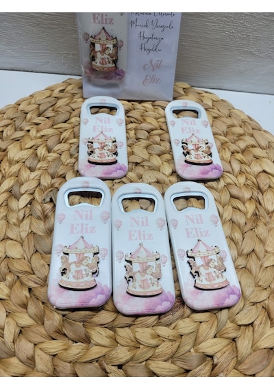 Atlı Karınca Temalı Kız Bebek Açacak Hediyelik Magnet 20'li Paket