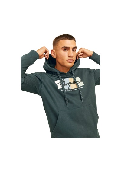 Jack & Jones Erkek Kapüşonlu Sweatshirt 12262421 Yeşil