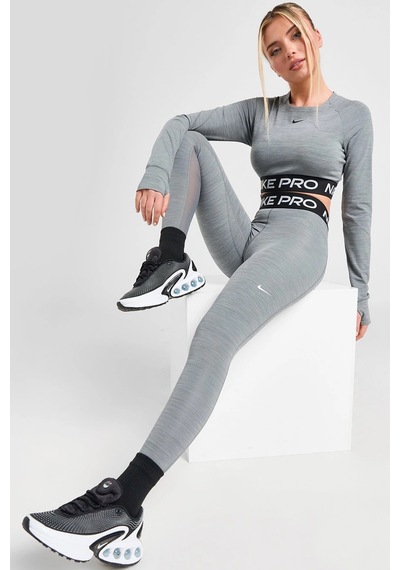 Nike Pro 365 Dri Fit Training Mid Rise Full Length Tight Fit Green Toparlayıcı Tayt Gri Melanj