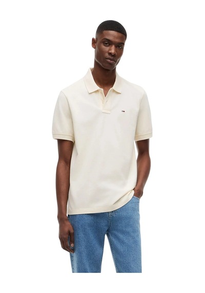 Tommy Hilfiger Erkek Marka Logolu Günlük Kullanıma Uygun Krem Polo Yaka T-shirt Dm0dm22711 Aef