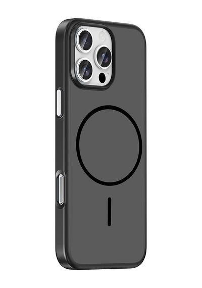 İphone 16 Pro Kılıf M-safe Şarj Özellikli Zore Lora Pc Kapak - Siyah