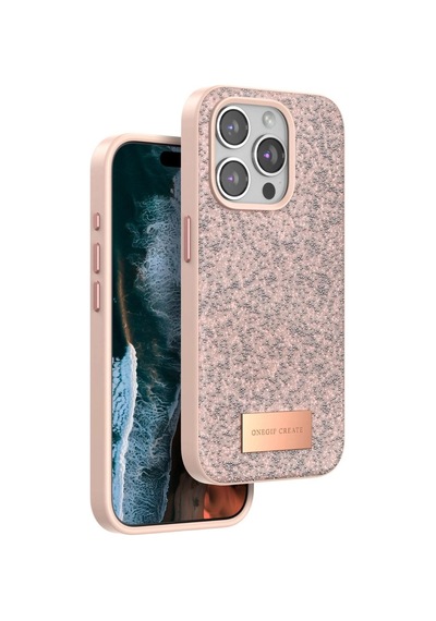 Onegif Apple İphone 14 Pro Max Bright Simli Kapak - Pembe
