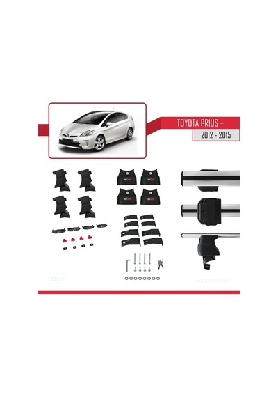 Toyota Prius + 2012-2015 Arası İle Uyumlu Ace-4 Ara Atkı Tavan Barı Gri