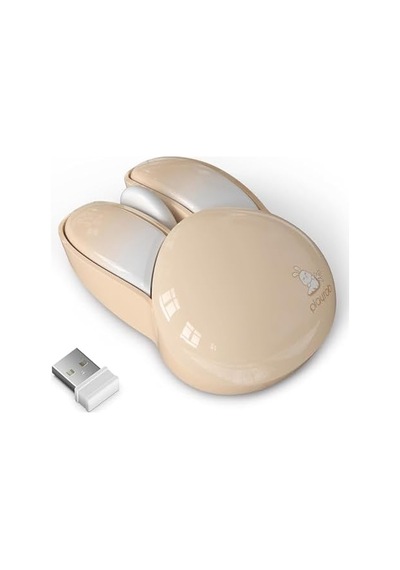 Mofii Wireless Mouse Renkli Tavşan Tasarım Kablosuz Sessiz Bilgisayar Notebook Laptop İçin Fare Usb Nano Receiver Mouse Tak Çalıştır 9.2cm X 6cm Kahverengi