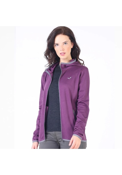 Woolona Marin Fermuarlı Kapüşonlu Kadın Sweatshirt - Prp Mor