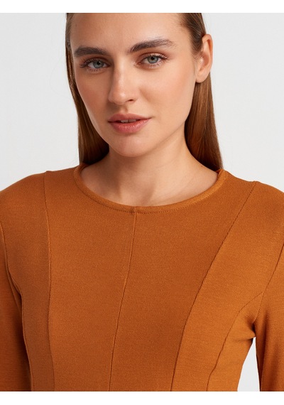 Dilvin 32090 Uzun Kollu Peplum Top-a.kiremit A.kiremit Dilvin 32090 Uzun Kollu Peplum Top-a.kiremit A.kiremit